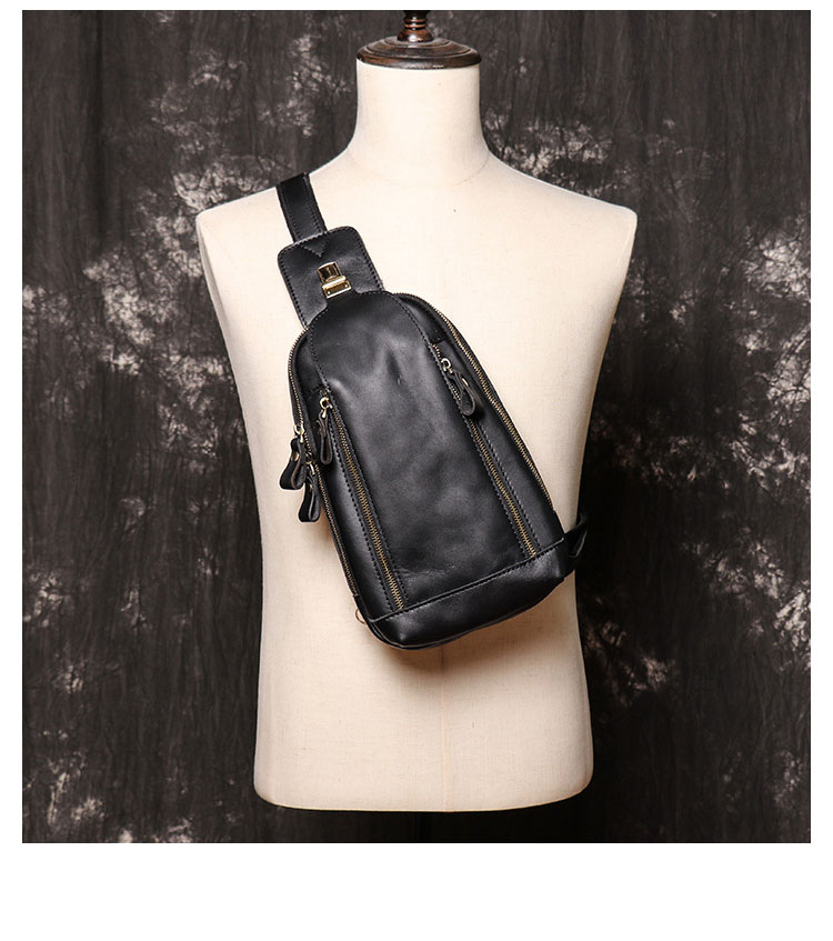 Whatna 天然 牛革 斜めがけ ボディバッグ ワンショルダー メンズ 左右付け替え可能 本革 厚手  レザー062-8