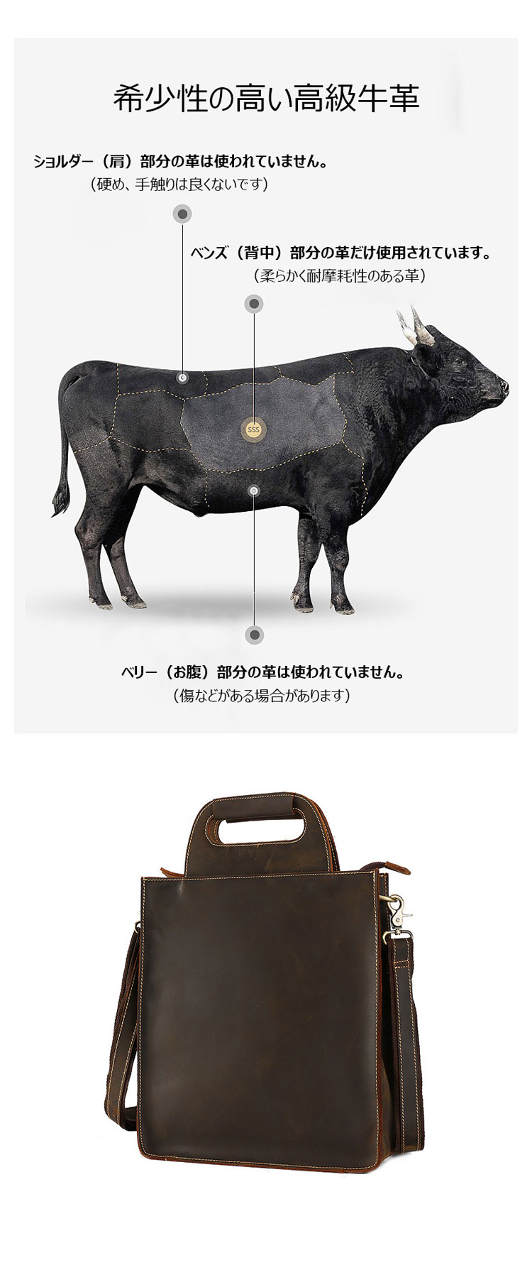 Whatna 天然 牛 革 ビジネス バッグ メンズ バッグ 2way ショルダー 手提げバッグ A4 13.3インチIPAD 収納可 本革 ビジネス 通勤 通学 斜めがけ バッグ ワンショルダーバッグ自転車 かばん男性用 ブラウン3049-7