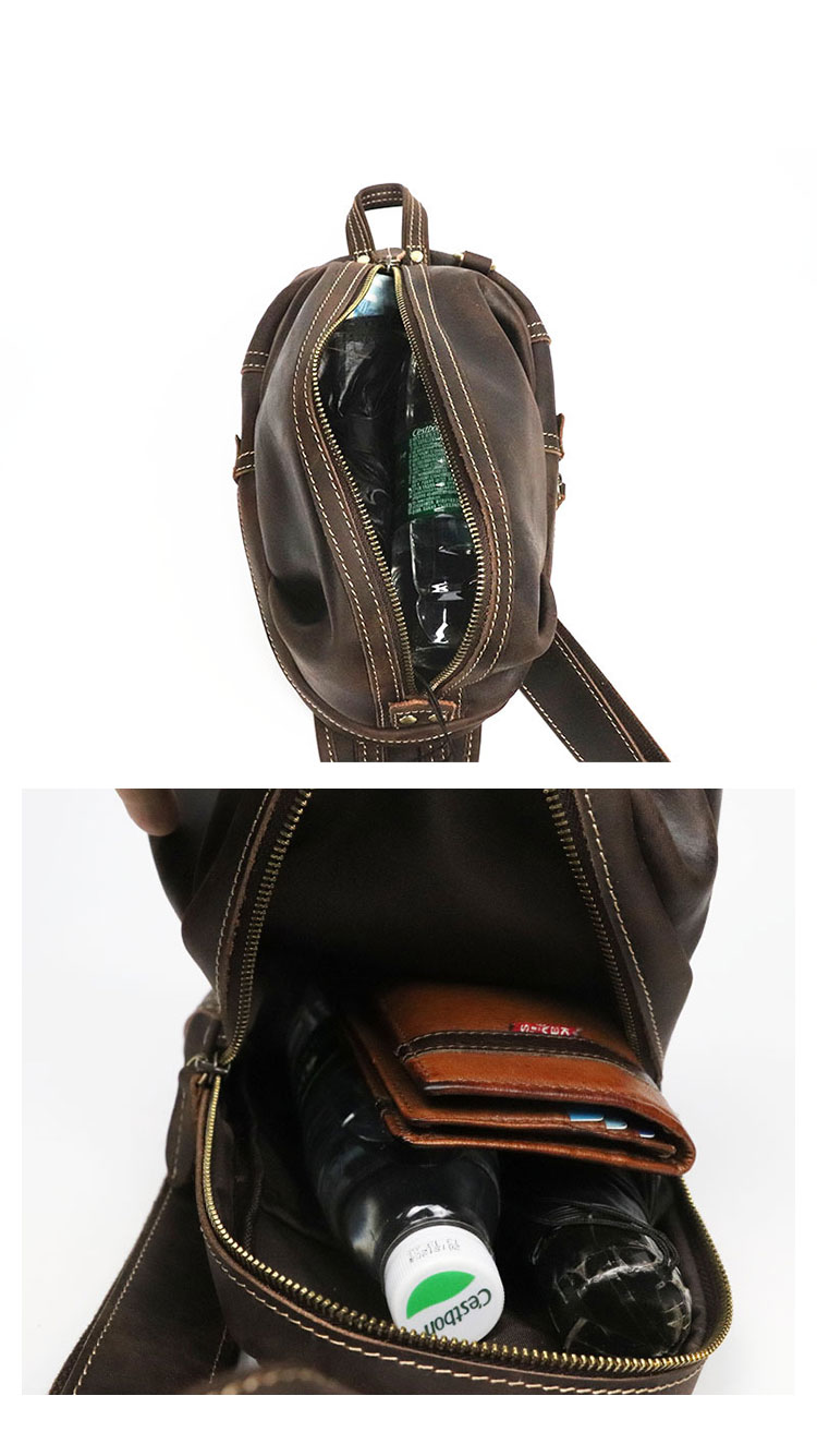 Whatna 天然 牛革 斜めがけ ボディバッグ ワンショルダー メンズ 左右付け替え可能 本革 厚手  レザー3157-6