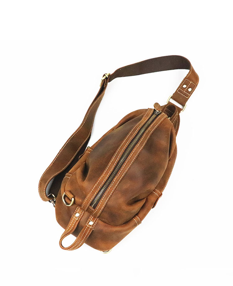 Whatna 天然 牛革 斜めがけ ボディバッグ ワンショルダー メンズ 左右付け替え可能 本革 厚手  レザー3157-3