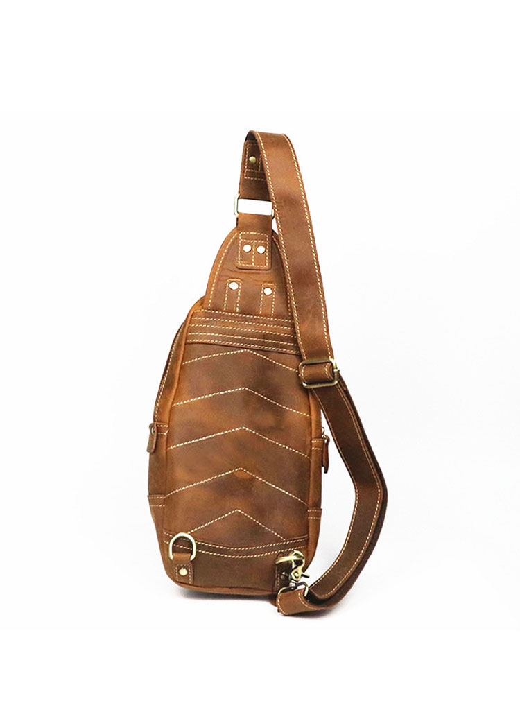 Whatna 天然 牛革 斜めがけ ボディバッグ ワンショルダー メンズ 左右付け替え可能 本革 厚手  レザー3157-2