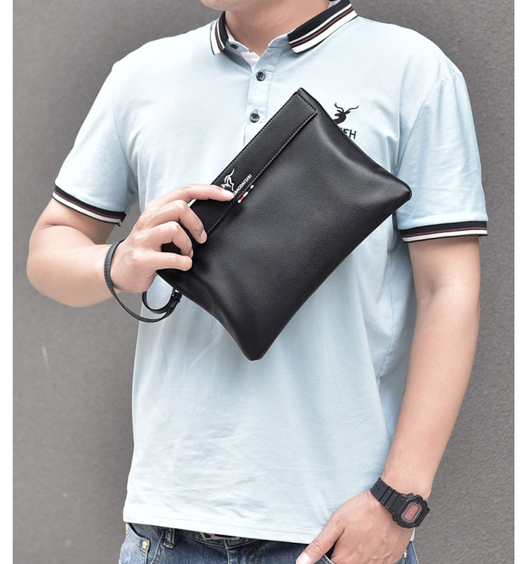 Whatna 2way 革 セカンドバッグ メンズ クラッチ バッグ 小銭入 カード入6枚収納 9.7インチのipad収納可B5 ビジネス カジュアル フォーマル 冠婚葬祭 結婚式 二次会 披露宴バッグ 紳士用 男性用 黑 529#-8