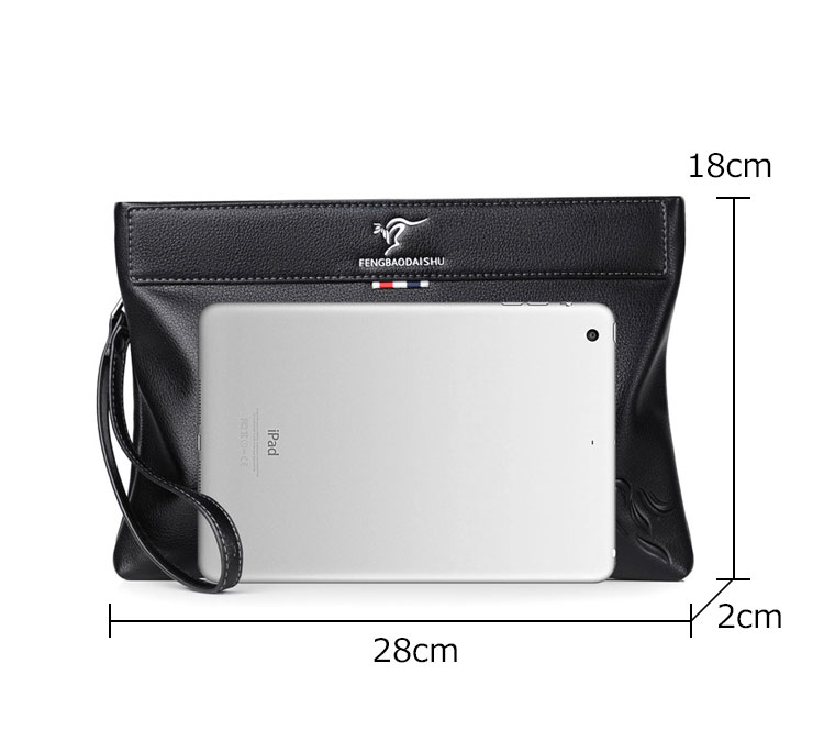 Whatna 2way 革 セカンドバッグ メンズ クラッチ バッグ 小銭入 カード入6枚収納 9.7インチのipad収納可B5 ビジネス カジュアル フォーマル 冠婚葬祭 結婚式 二次会 披露宴バッグ 紳士用 男性用 黑 529#-4