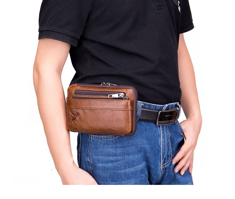 Whatna 天然 牛革 ミニショルダーバッグ メンズ 4way斜め掛け ミニ サコッシュ カラビナポーチ ベルトループ ポーチ ミニ ウエストバッグ 横または縦にご利用可 カラビナ付き ショルダーベルト付 本 革  通学 通勤 ミニバッグ 紳士用 男性用 91118-8