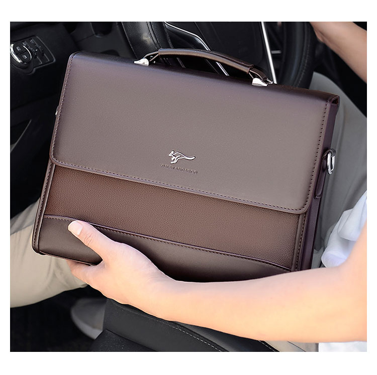 Whatna 革ビジネス バッグメンズ 2way ショルダー 手提げバッグ  大容量 収納 ブリーフケース 14インチPC対応 旅行 出張 通勤 通学 就活 面接 バッグ かばん 男性用 HA-103-6