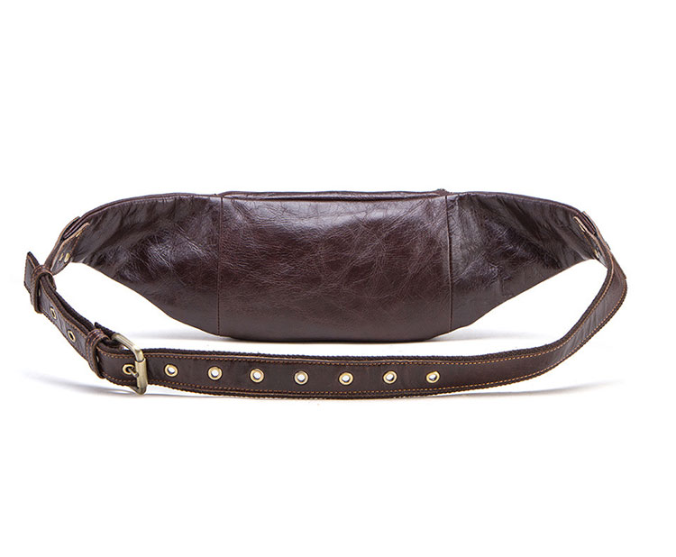 Whatna 天然 牛革 ウエストポーチ ウエストバッグ メンズ ミニショルダーバッグ 手作業で作 男女兼用 本革 斜めがけ ボディバッグ ワンショルダー 軽量 ブラウンMB121-3