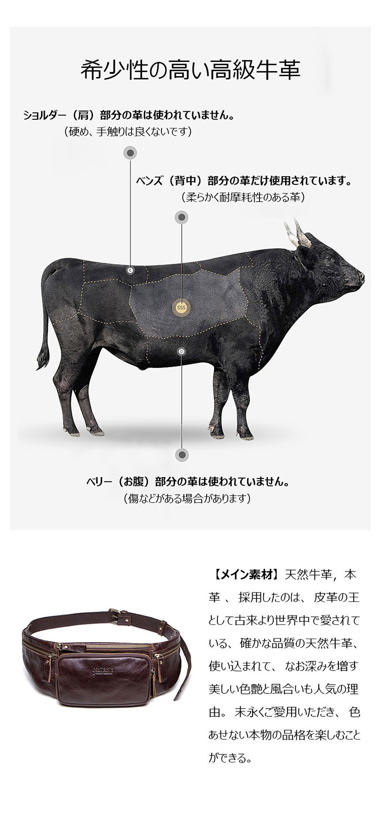 Whatna 天然 牛革 ウエストポーチ ウエストバッグ メンズ ミニショルダーバッグ 手作業で作 男女兼用 本革 斜めがけ ボディバッグ ワンショルダー 軽量 ブラウンMB121-9