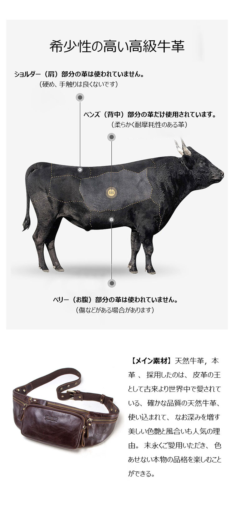 Whatna 天然 牛革 ウエストポーチ ウエストバッグ メンズ ミニショルダーバッグ カードポケットx4 手作業で作 男女兼用 本革 斜めがけ ボディバッグ ワンショルダー 軽量 ブラウン 黒 MB121A-10