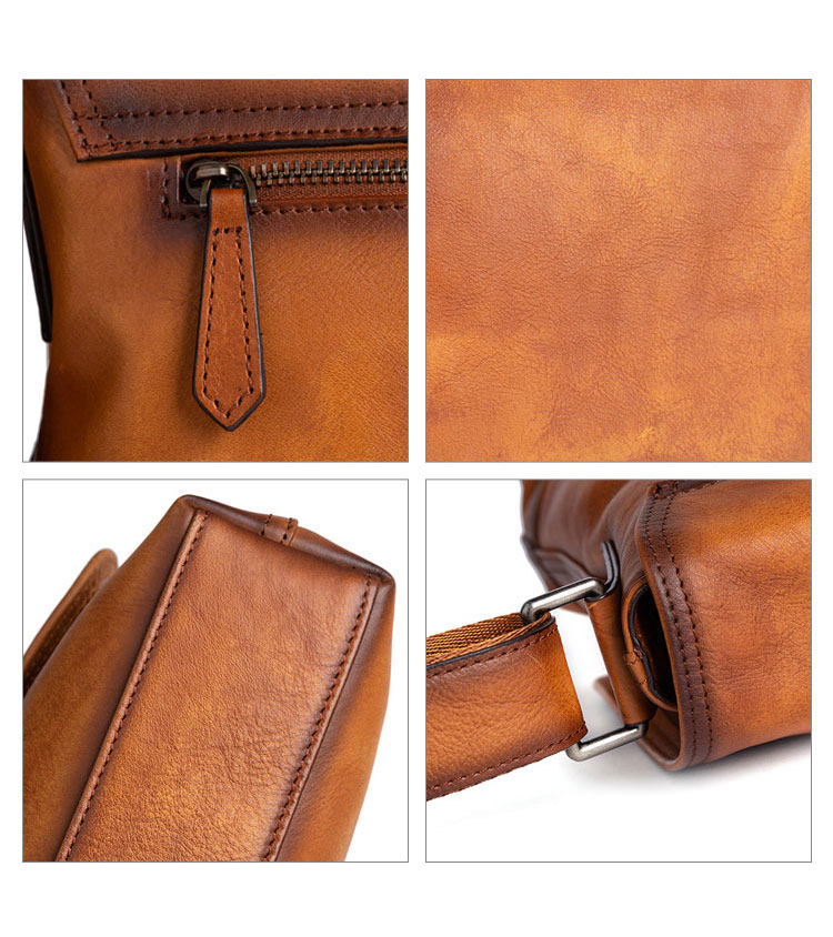 Whatna アンティーク風合い鞣し天 然 牛革ショルダーバッグ メンズ メッセンジャーバッグ 小さめ ビジネスバッグ 2室仕切 A4 ipad air 13収納可 横 型 本革通勤 通学 斜めがけバッグ 自転車 かばん男性用 ブラウン 黒13627-8