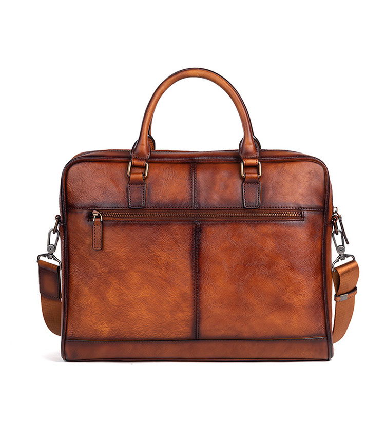 Whatna アンティーク風合い鞣し天 然 牛革 ビジネス バッグメンズ 2way ショルダー 手提げバッグブリーフケース 15.6インチPC対応 旅行 出張 通勤 通学 就活 面接 バッグ かばん 男性用 13555-2