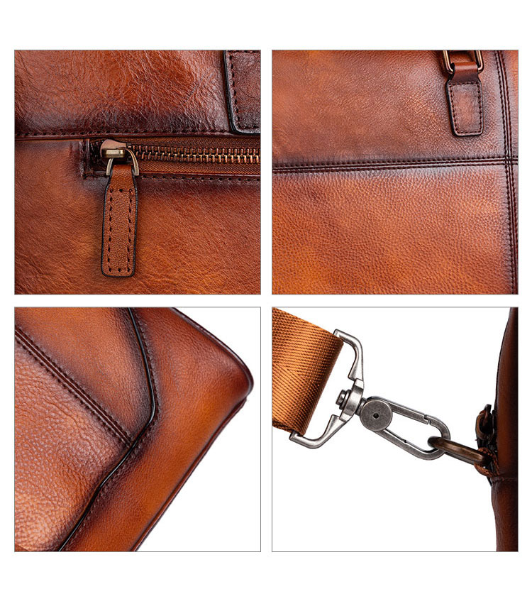 Whatna アンティーク風合い鞣し天 然 牛革 ビジネス バッグメンズ 2way ショルダー 手提げバッグブリーフケース 15.6インチPC対応 旅行 出張 通勤 通学 就活 面接 バッグ かばん 男性用 13555-8
