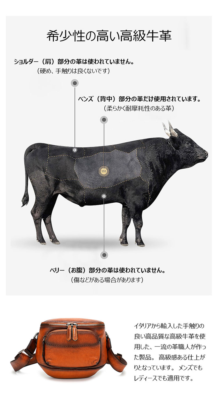 Whatna アンティーク風合い鞣し天 然 牛革ミニショルダーバッグ メンズ ワンショルダー 斜め掛けバッグ小さめ ショルダーミニポーチ 縦型 本革 通勤 通学 斜めがけバッグ 自転車 かばん男性用 黒ブラウン13700-8