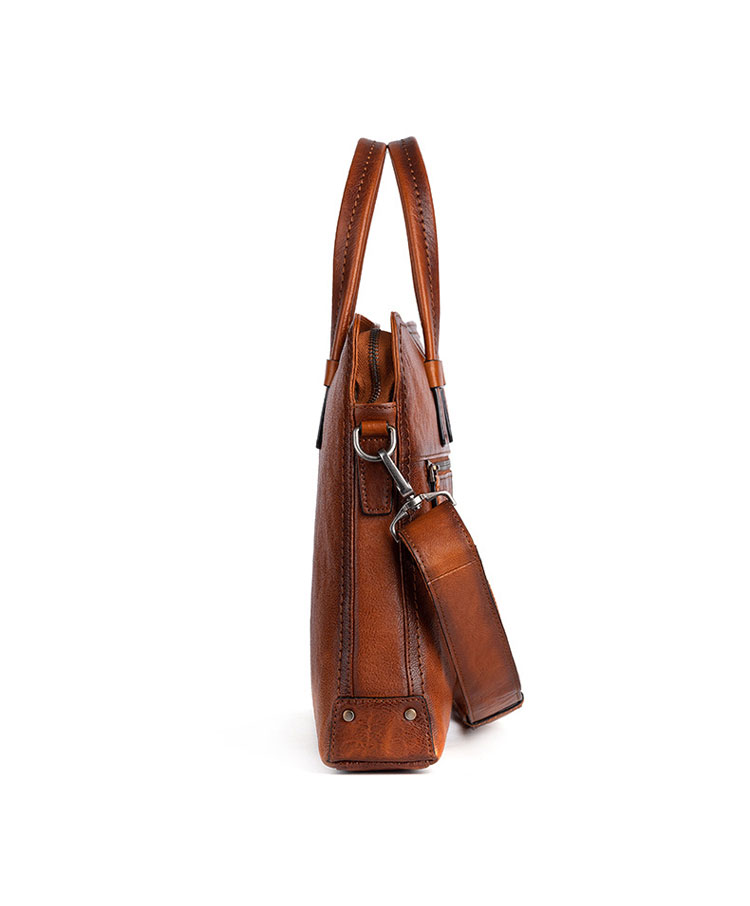 Whatna アンティーク風合い鞣し天 然 牛革 ビジネス バッグメンズ 2way ショルダー 手提げバッグブリーフケース 15.6インチPC対応 旅行 出張 通勤 通学 就活 面接 バッグ かばん 男性用 13718-3