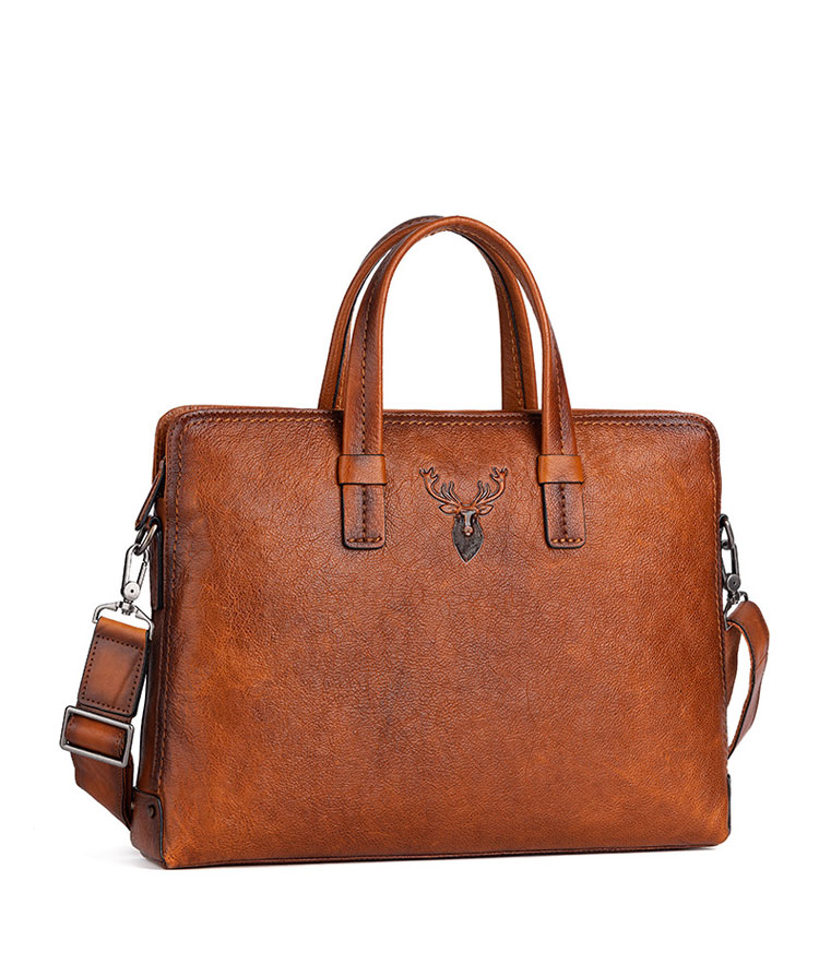 Whatna アンティーク風合い鞣し天 然 牛革 ビジネス バッグメンズ 2way ショルダー 手提げバッグブリーフケース 15.6インチPC対応 旅行 出張 通勤 通学 就活 面接 バッグ かばん 男性用 13718-1