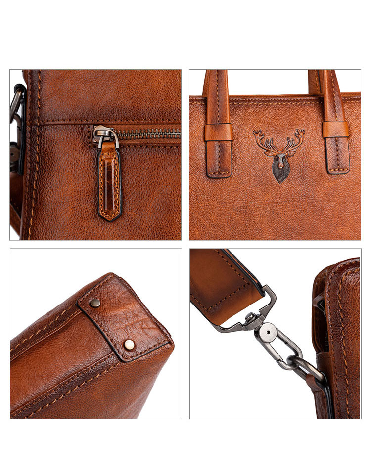 Whatna アンティーク風合い鞣し天 然 牛革 ビジネス バッグメンズ 2way ショルダー 手提げバッグブリーフケース 15.6インチPC対応 旅行 出張 通勤 通学 就活 面接 バッグ かばん 男性用 13718-8