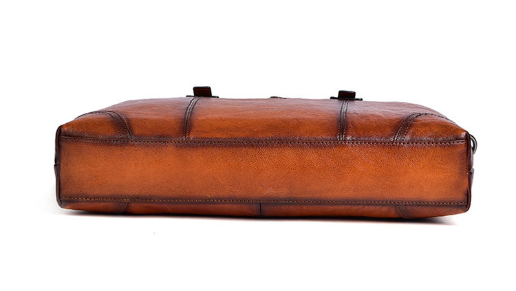 Whatna アンティーク風合い鞣し天 然 牛革 ビジネス バッグメンズ 2way ショルダー 手提げバッグブリーフケース 15.6インチPC対応 ショルダーストラップ付 旅行 出張 通勤 通学 就活 面接 バッグ かばん 男性用 13717-4