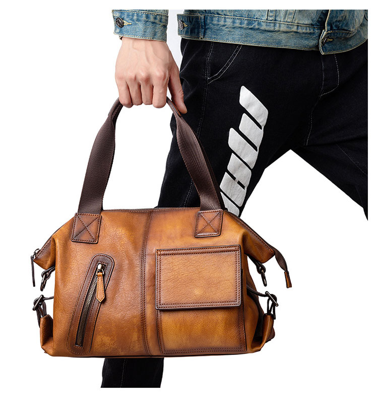 Whatna アンティーク風合い鞣し天 然 牛革 ビジネス バッグメンズ 2way ショルダー 手提げバッグブリーフケース 15インチPC対応 旅行 出張 通勤 通学 就活 面接 バッグ かばん 男性用 13085-10