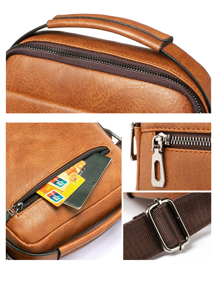 Whatna 革 ショルダーバッグ メンズ 2way 斜め掛け 手提げ バッグ セカンド バッグ 手持ちカバン Ipad9.7収納可 縦型 小さめ メッセンジャーバッグ 通学 通勤 肩掛け バッグ 自転車かばん プレゼント男性 8683-7