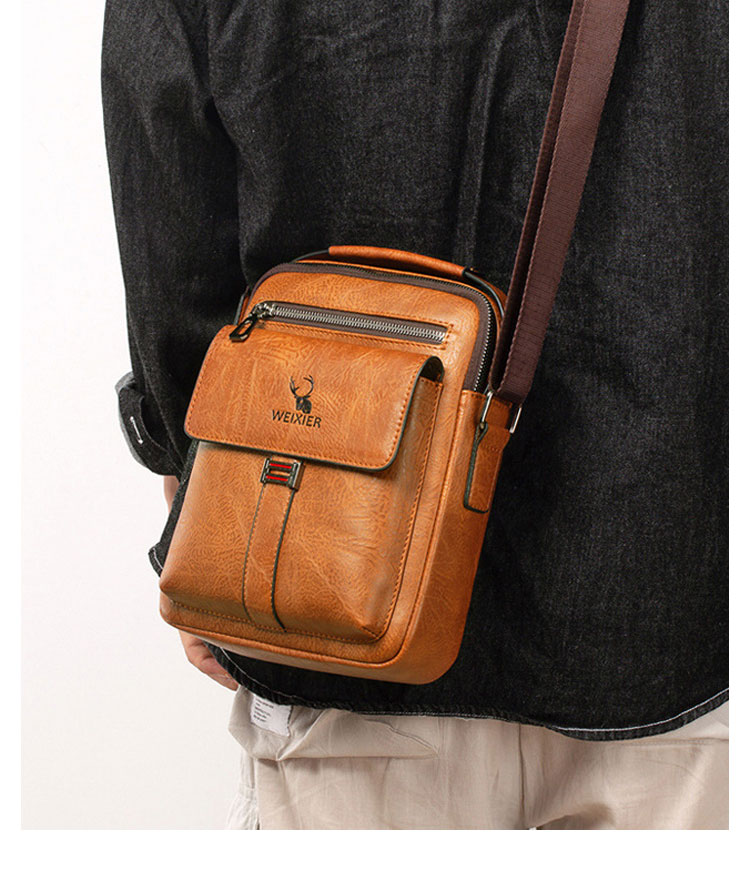 Whatna 革 ショルダーバッグ メンズ 2way 斜め掛け 手提げ バッグ セカンド バッグ 手持ちカバン Ipad9.7収納可 縦型 小さめ メッセンジャーバッグ 通学 通勤 肩掛け バッグ 自転車かばん プレゼント男性 8683-9