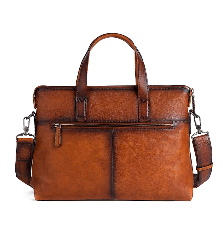 Whatna アンティーク風合い鞣し天 然 牛革 ビジネスバッグメンズ 2way ショルダー 手提げバッグブリーフケース 14インチPC対応 ショルダーストラップ付 旅行 出張 通勤 通学 就活 面接 バッグ かばん 男性用133713-2