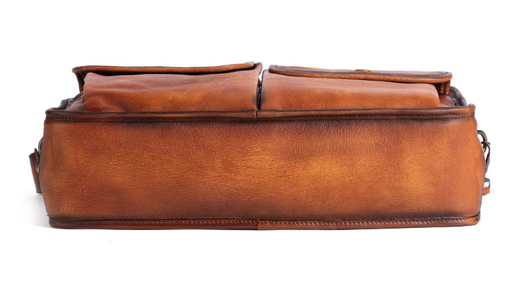 Whatna アンティーク風合い鞣し天 然 牛革 ビジネスバッグメンズ 2way ショルダー 手提げバッグブリーフケース ペン挿しx2 14インチPC対応 旅行 出張 通勤 通学 就活 面接 バッグ かばん 男性用13681-4