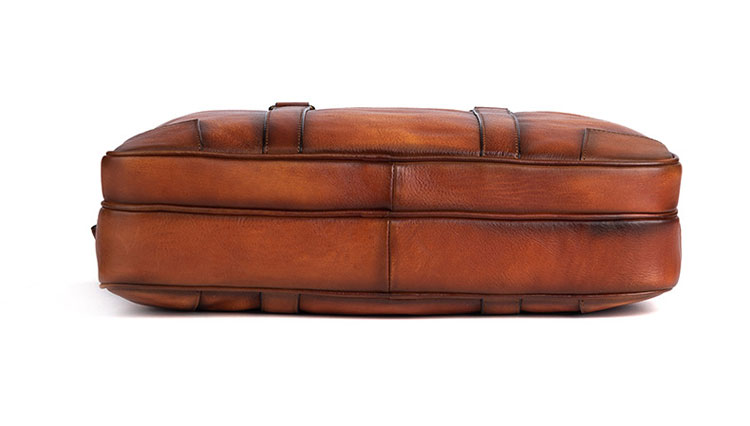 Whatna アンティーク風合い鞣し天 然 牛革 ビジネスバッグメンズ 2way ショルダー 手提げバッグブリーフケースダブルファスナー 2室仕切 15.6インチPC対応 旅行 出張 通勤 通学 就活 面接 バッグ かばん 男性用13345-4