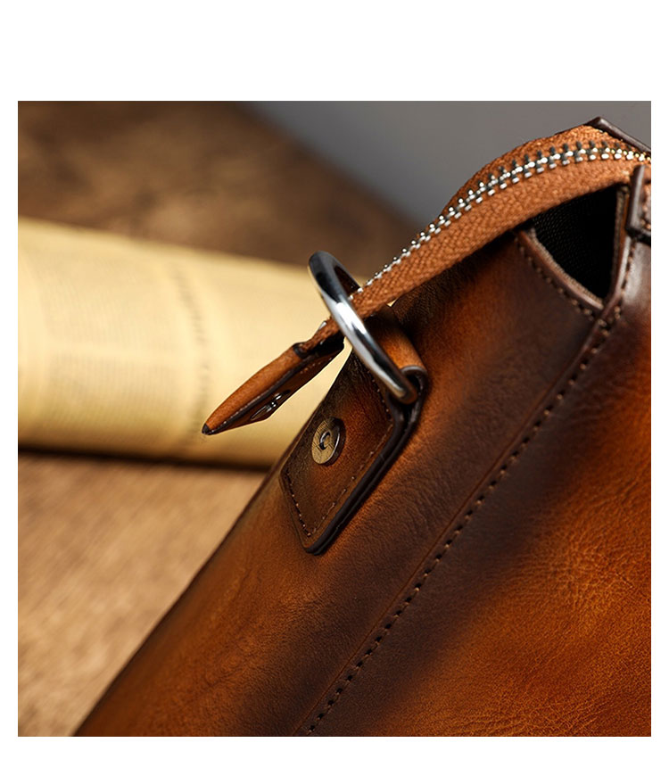 Whatna アンティーク風合い鞣し天 然 牛革 ビジネスバッグメンズ 2way ショルダー 手提げバッグブリーフケースダブルファスナー 15.6インチPC対応 旅行 出張 通勤 通学 就活 面接 バッグ かばん 男性用13330-9