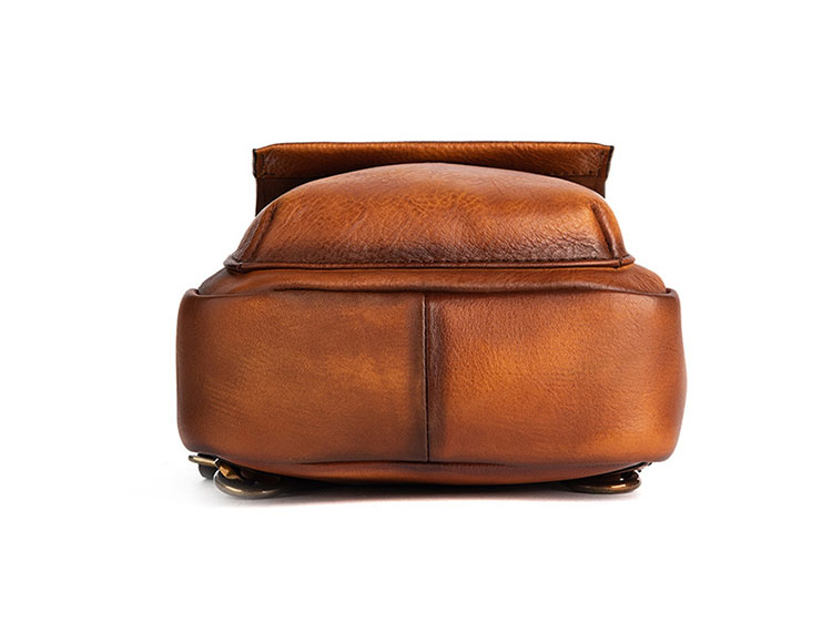 Whatnaアンティーク風合い鞣し天 然牛 革 斜めがけ ボディバッグ ワンショルダー メンズ 本革 厚手  レザー12001-5