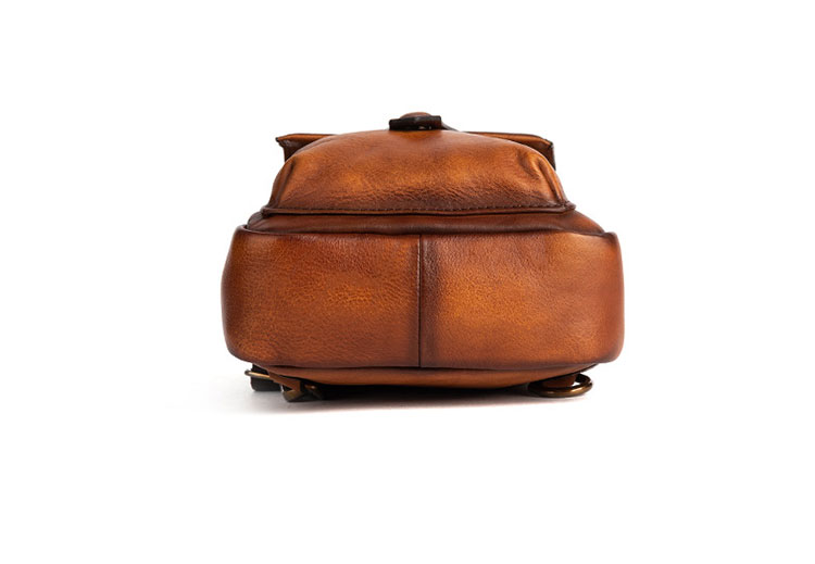 Whatnaアンティーク風合い鞣し天 然牛 革 斜めがけ ボディバッグ ワンショルダー メンズ 本革 厚手 レザー12002-4