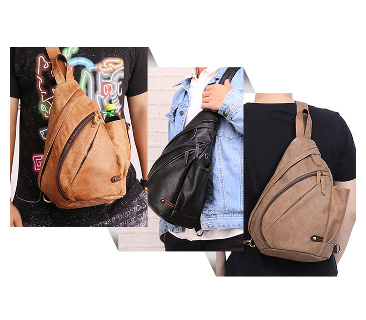 Whatna 天然 牛革 斜めがけ ボディバッグ ワンショルダー メンズ 本革 厚手 レザーイヤホン穴付6410-5