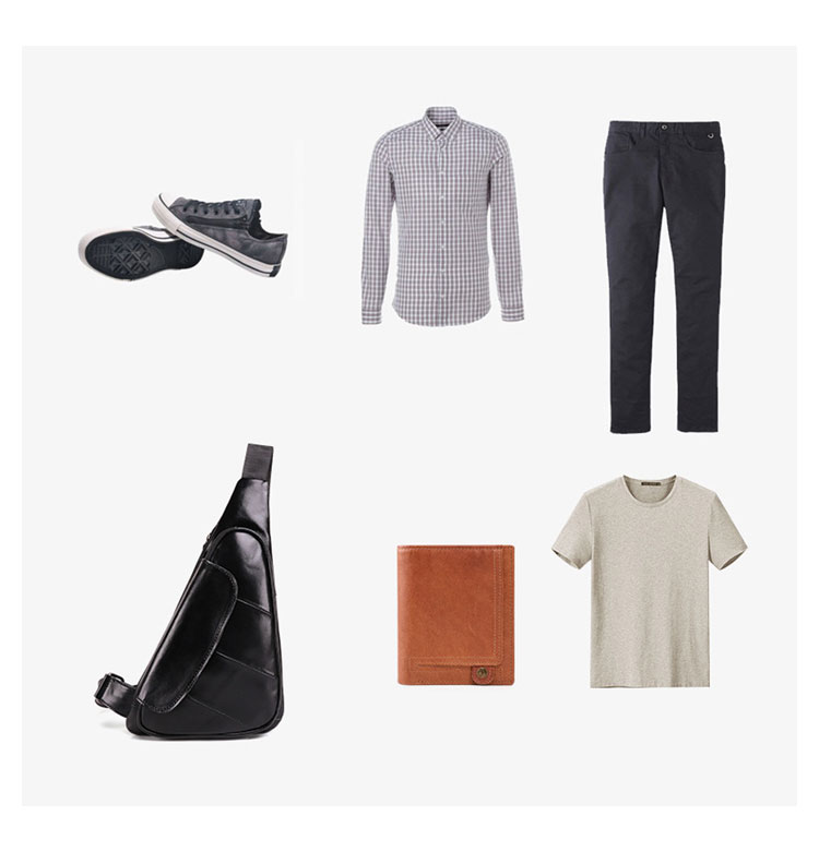 Whatna 天然 牛革 斜めがけ ボディバッグ ワンショルダー メンズ 本革 厚手 レザー 軽 薄である6420-7