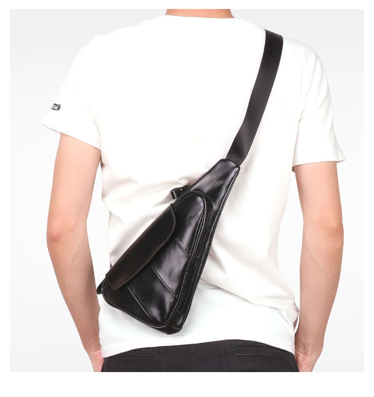 Whatna 天然 牛革 斜めがけ ボディバッグ ワンショルダー メンズ 本革 厚手 レザー 軽 薄である6420-6