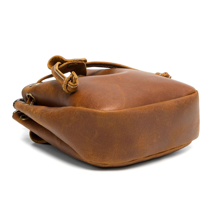 Whatna 天然 厚手 牛革 小銭入れ コインケース メンズ レディース カラビナ付き 本革 財布 巾着袋  ミニジュエリーボック イヤホン収納ケース 本 革 防 水 Q007-4