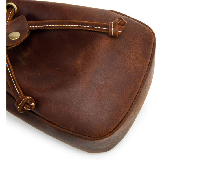 Whatna 天然 厚手 牛革 小銭入れ コインケース メンズ レディース カラビナ付き 本革 財布 巾着袋  ミニジュエリーボック イヤホン収納ケース 本 革 防 水 Q007-10