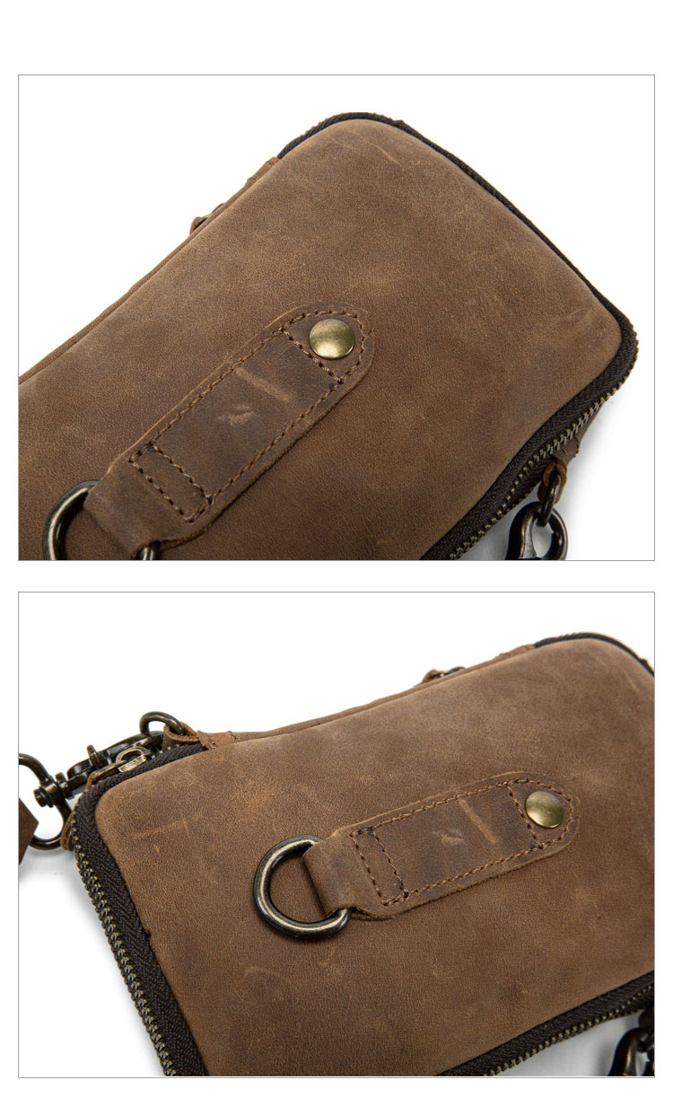 Whatna 3way 天然 牛革 ミニセカンド バッグ メンズ ポシェットポお財布 8枚カード 2枚SDカード 収納可 ショルダーベルト付 ミニショルダーバッグ 長財布 小さい ウェストポーチ ベルトポーチ ビジネス フォーマル 冠婚葬祭 バッグ紳士用 男性用-9