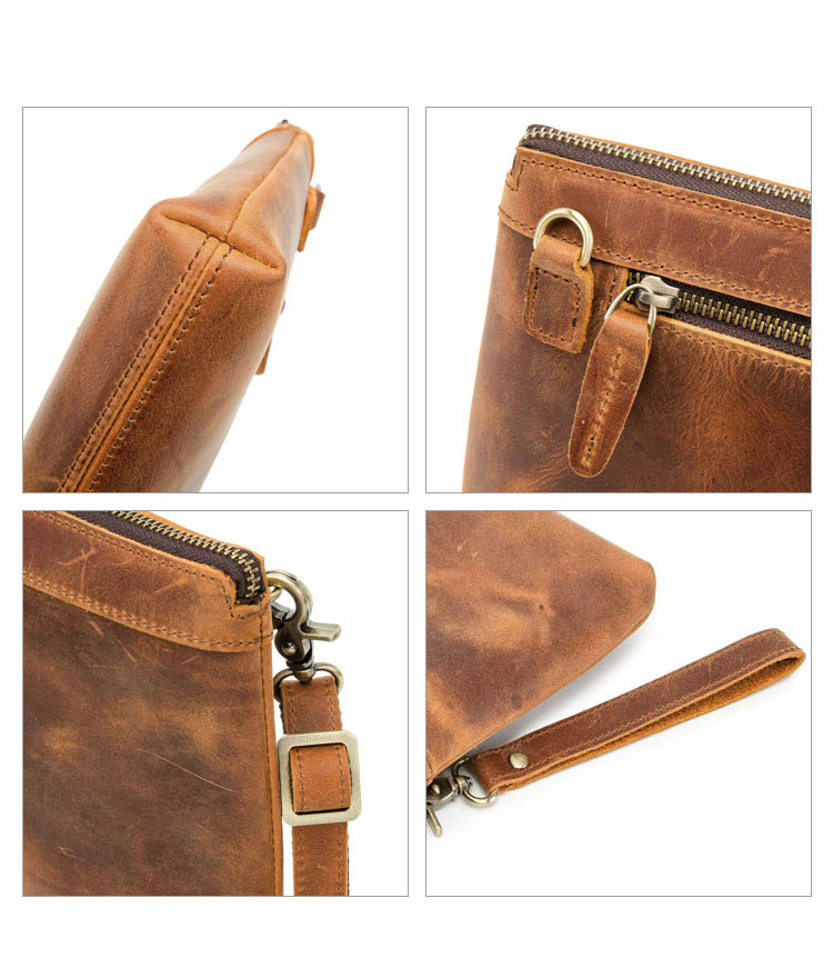 Whatna 2way 牛革 セカンド バッグ メンズ クラッチ バッグ 小さいB5 ショルダーベルト付属 カード8枚収納可 クラッチ ショルダー 結婚式 バッグ ビジネス フォーマル 冠婚葬祭 バッグ紳士用 男性用 ブラウン Q009-9