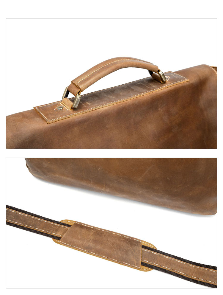 Whatna 天然 牛革 ビジネスバッグ メンズ 2WAY 手提げ・ショルダーバッグ 天然 本革 A4 15.6インチpc収納可大容量 旅行 出張用 通勤 通学 就活 面接 バッグ かばん 男性用 ブラウン (9005D)-8