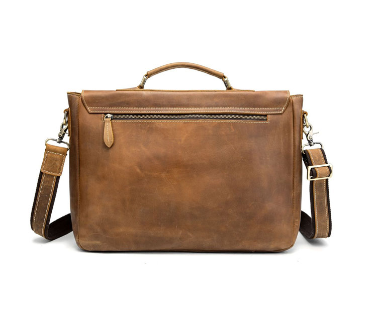 Whatna 天然 牛革 ビジネスバッグ メンズ 2WAY 手提げ・ショルダーバッグ 天然 本革 A4 15.6インチpc収納可大容量 旅行 出張用 通勤 通学 就活 面接 バッグ かばん 男性用 ブラウン (9005D)-3