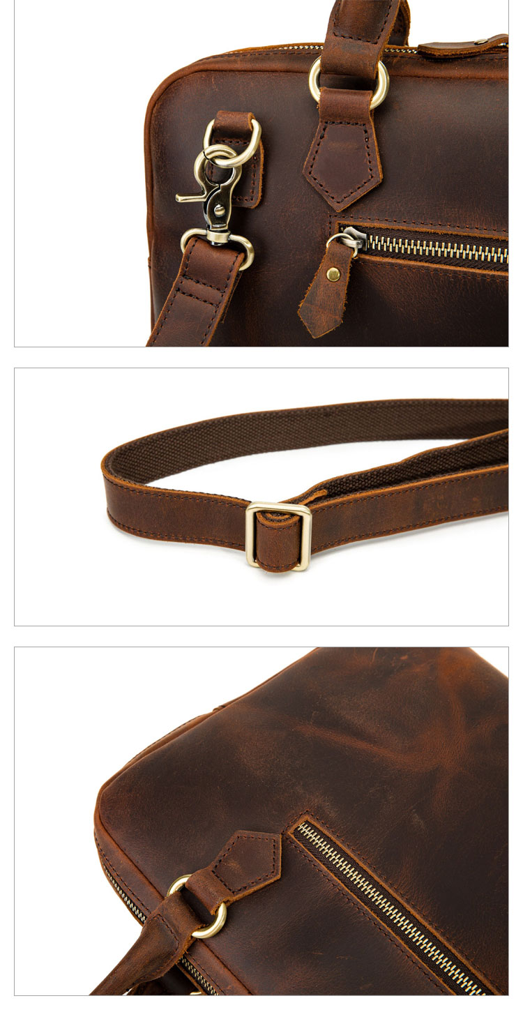 Whatna 牛革ビジネス バッグメンズ  手提げバッグ 5枚カード収納2本入ペンホルダー付 ブリーフケース 14インチPC対応 旅行 出張 通勤 通学 就活 面接 バッグ かばん 男性用 4001-10