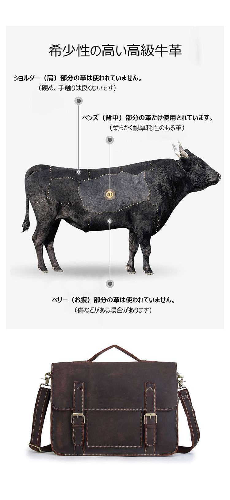 Whatna 天然 牛革  ビジネス バッグメンズ  手提げバッグ ブリーフケース 大容量 14インチPC対応 旅行 出張 通勤 通学 就活 面接 バッグ かばん 男性用 xy1021-6