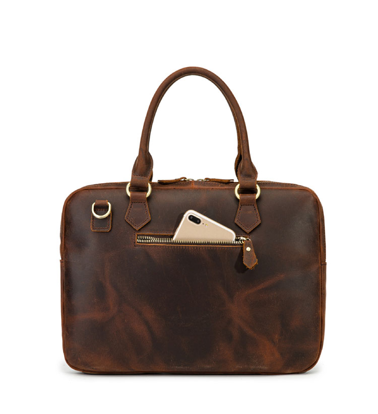 Whatna 牛革ビジネス バッグメンズ  手提げバッグ 5枚カード収納2本入ペンホルダー付 ブリーフケース 14インチPC対応 旅行 出張 通勤 通学 就活 面接 バッグ かばん 男性用 4001-3