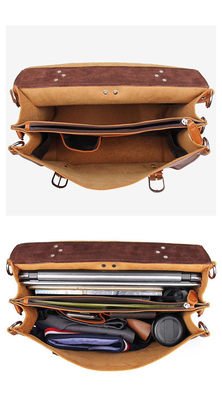 Whatna 天然 牛革 ビジネスバッグメンズ 手提げ・ショルダー・リュックの3WAY 本革 A4 15.6インチ収納可大容量 耐衝撃 旅行 出張用 通勤 通学 就活 面接 バッグ かばん 男性用 ブラウン（7161）-6