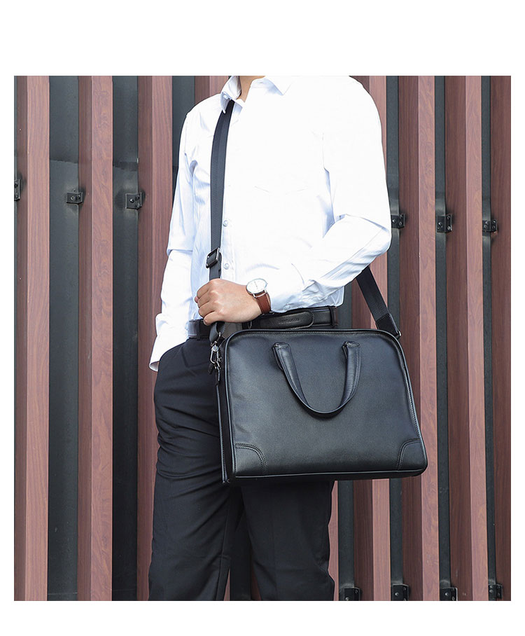 Whatna 天然 牛革 ビジネスバッグメンズ 手提げ・ショルダーの2WAY 本革 A4 14インチ収納可大容量耐衝撃 旅行 出張用 通勤 通学 就活 面接 バッグ かばん 男性用 ブラウン（7402）-5