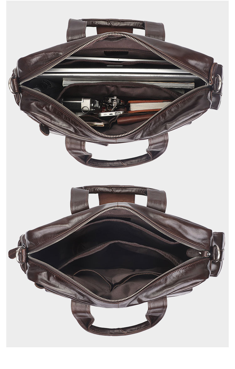 Whatna 天然 牛革 ビジネスバッグメンズ 手提げ・ショルダーの2WAY 本革 A4 15.6インチ収納可大容量 耐衝撃 旅行 出張用 通勤 通学 就活 面接 バッグ かばん 男性用 ブラウン7219-3