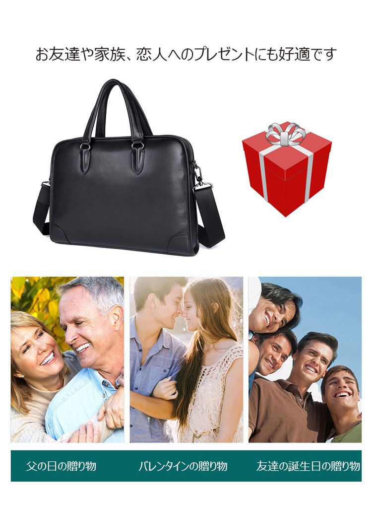 Whatna 天然 牛革 ビジネスバッグメンズ 手提げ・ショルダーの2WAY 本革 A4 14インチ収納可大容量耐衝撃 旅行 出張用 通勤 通学 就活 面接 バッグ かばん 男性用 ブラウン（7402）-9