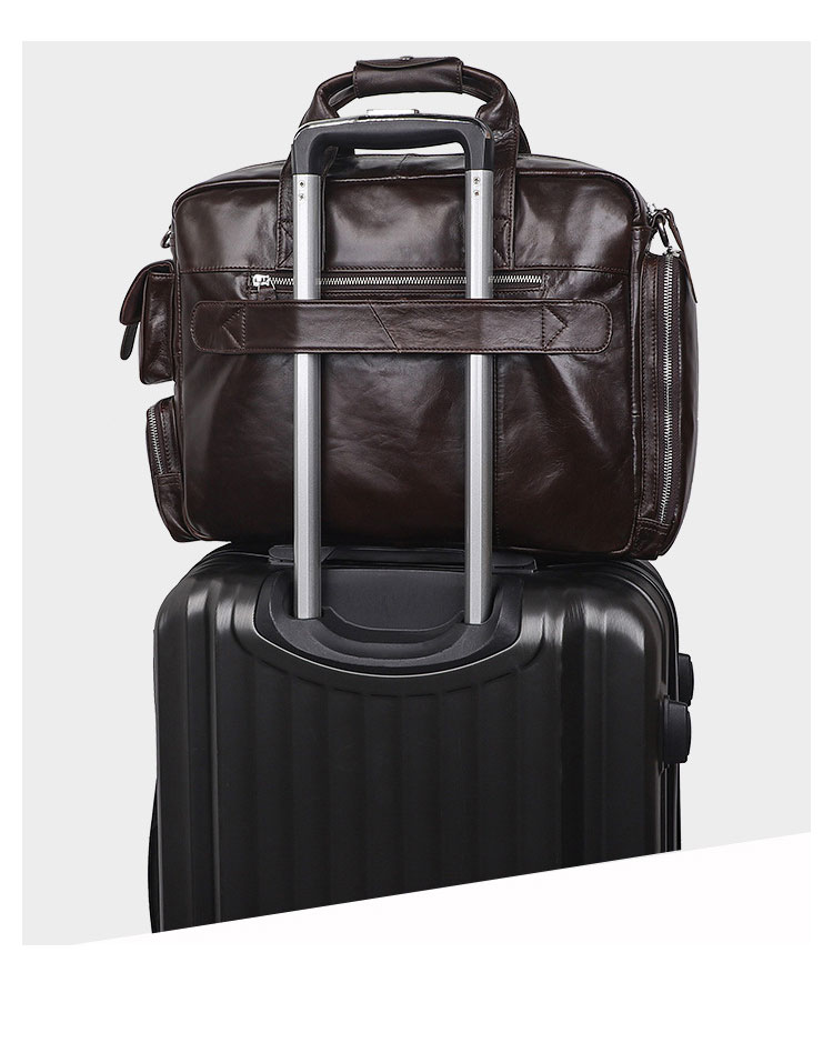 Whatna 天然 牛革 ビジネスバッグメンズ 手提げ・ショルダーの2WAY 本革 A4 15.6インチ収納可大容量 耐衝撃 旅行 出張用 通勤 通学 就活 面接 バッグ かばん 男性用 ブラウン7219-4