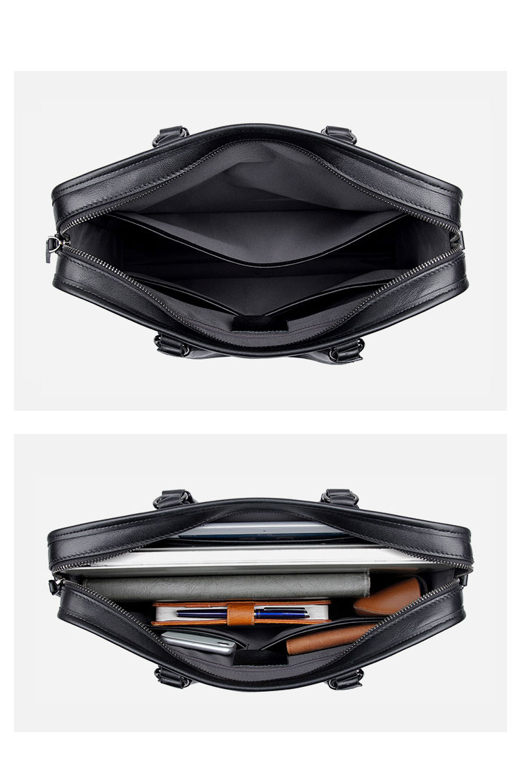 Whatna 天然 牛革 ビジネスバッグメンズ 手提げ・ショルダーの2WAY 本革 A4 14インチ収納可大容量耐衝撃 旅行 出張用 通勤 通学 就活 面接 バッグ かばん 男性用 ブラウン（7402）-2