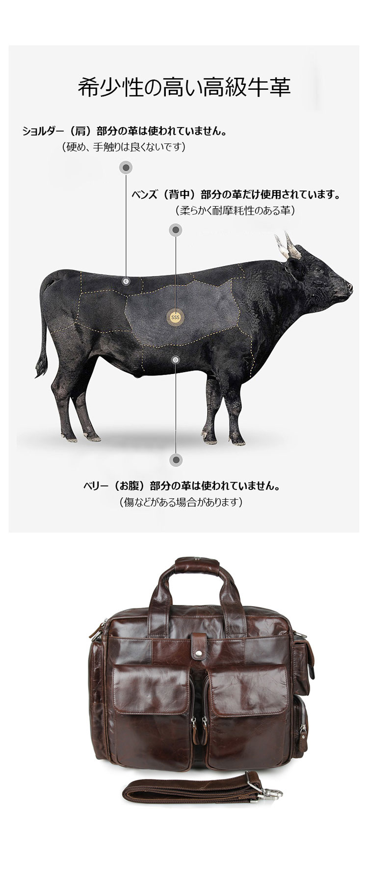 Whatna 天然 牛革 ビジネスバッグメンズ 手提げ・ショルダーの2WAY 本革 A4 15.6インチ収納可大容量 耐衝撃 旅行 出張用 通勤 通学 就活 面接 バッグ かばん 男性用 ブラウン7219-8