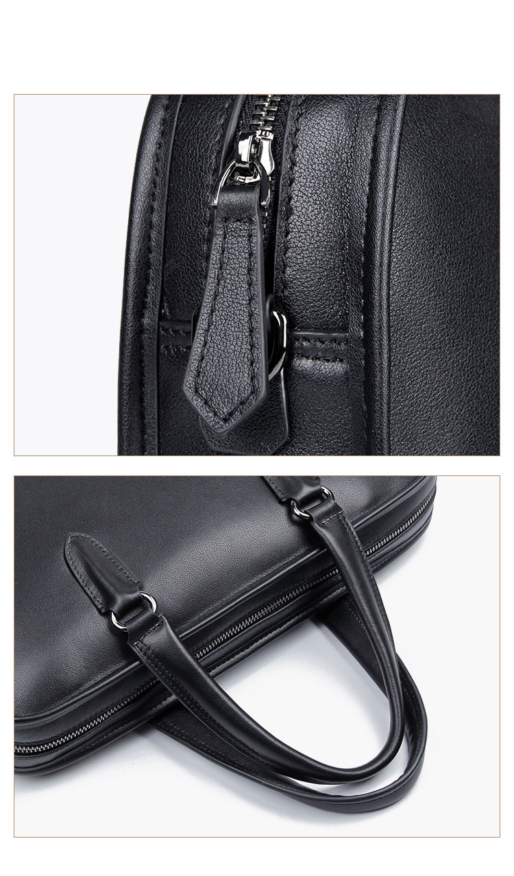 Whatna 天然 牛革 ビジネスバッグメンズ 手提げ・ショルダーの2WAY 本革 A4 14インチ収納可大容量耐衝撃 旅行 出張用 通勤 通学 就活 面接 バッグ かばん 男性用 ブラウン（7402）-4