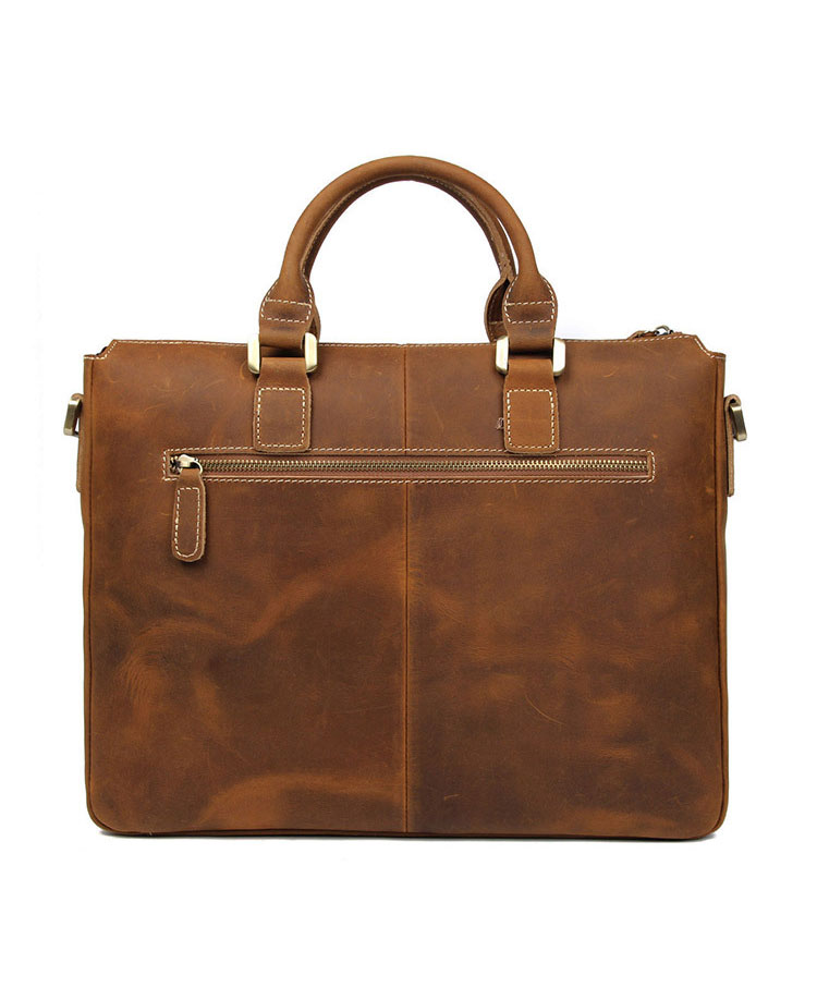 Whatna 牛革 クロコダイル型押し ビジネス バッグメンズ 2way ショルダー 手提げバッグ ブリーフケース 14インチPC対応 2本入ペンホルダー付 旅行 出張 通勤 通学 就活 面接 バッグ かばん 男性用 ブラウン 7113-4